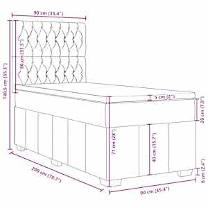 Box spring postel s matrací krémová 90x200 cm textil - obrázek 18