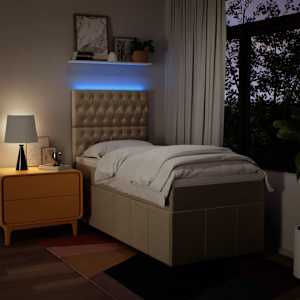 Box spring postel s matrací krémová 90x200 cm textil - obrázek 4
