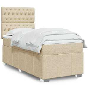 Box spring postel s matrací krémová 90x200 cm textil - obrázek 1