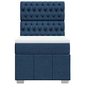 Box spring postel s matrací modrá 90x200 cm textil - obrázek 6