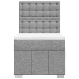 Box spring postel s matrací světle šedá 90x200 cm textil - obrázek 6
