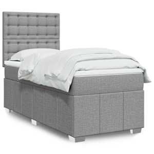 Box spring postel s matrací světle šedá 90x200 cm textil - obrázek 1