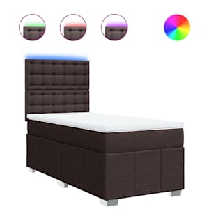 Box spring postel s matrací tmavě hnědá 90x200 cm textil - obrázek 2