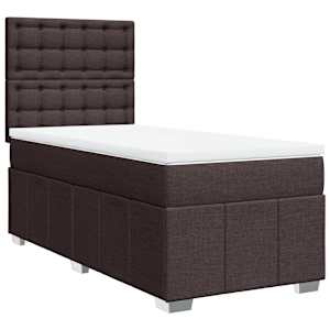 Box spring postel s matrací tmavě hnědá 90x200 cm textil - obrázek 3