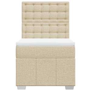 Box spring postel s matrací krémová 90x200 cm textil - obrázek 6