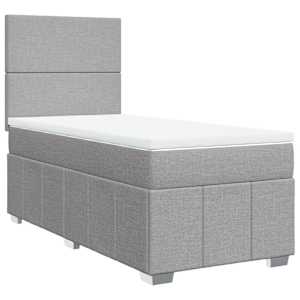 Box spring postel s matrací světle šedý 100 x 200 cm textil - obrázek 3