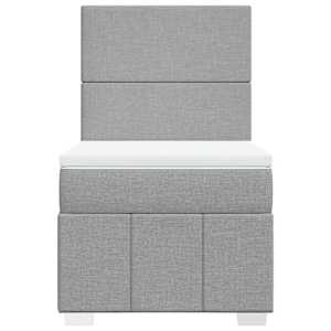 Box spring postel s matrací světle šedý 100 x 200 cm textil - obrázek 6