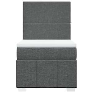 Box spring postel s matrací tmavě šedá 100 x 200 cm textil - obrázek 6