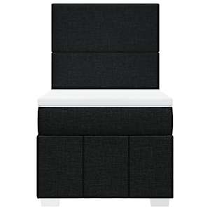 Box spring postel s matrací černá 100 x 200 cm textil - obrázek 6