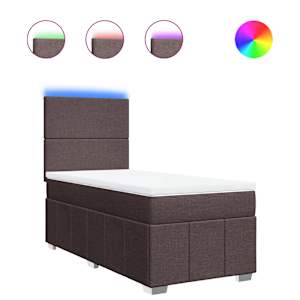 Box spring postel s matrací tmavě hnědá 100 x 200 cm textil - obrázek 2