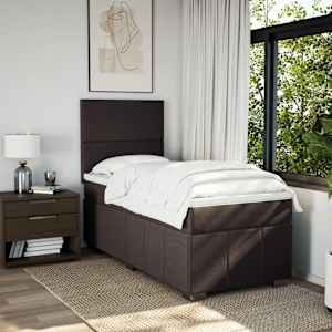 Box spring postel s matrací tmavě hnědá 100 x 200 cm textil - obrázek 5