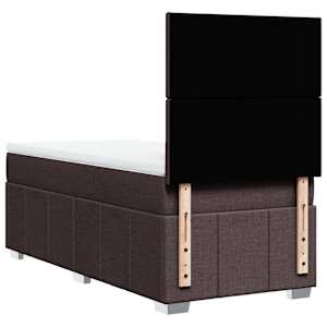 Box spring postel s matrací tmavě hnědá 100 x 200 cm textil - obrázek 8