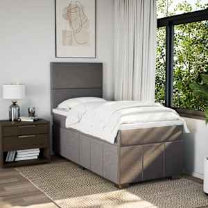 Box spring postel s matrací taupe 100 x 200 cm textil - obrázek 5