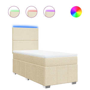 Box spring postel s matrací krémová 100 x 200 cm textil - obrázek 2