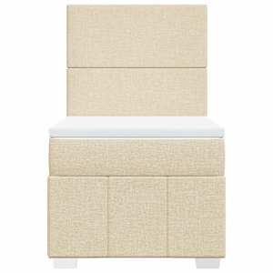 Box spring postel s matrací krémová 100 x 200 cm textil - obrázek 6