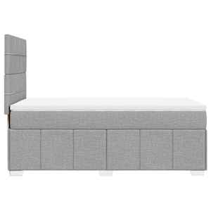 Box spring postel s matrací světle šedý 100 x 200 cm textil - obrázek 7