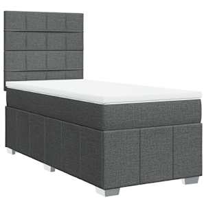 Box spring postel s matrací tmavě šedá 100 x 200 cm textil - obrázek 3