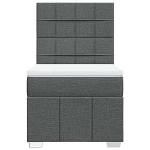 Box spring postel s matrací tmavě šedá 100 x 200 cm textil - obrázek 6