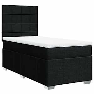 Box spring postel s matrací černá 100 x 200 cm textil - obrázek 3