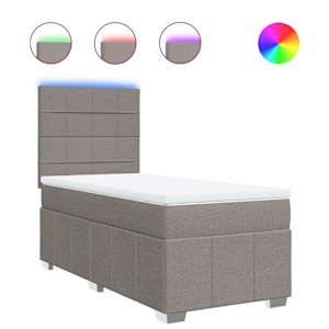 Box spring postel s matrací taupe 100 x 200 cm textil - obrázek 2