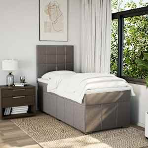 Box spring postel s matrací taupe 100 x 200 cm textil - obrázek 5