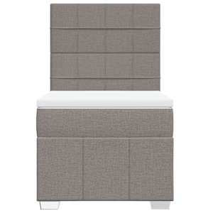 Box spring postel s matrací taupe 100 x 200 cm textil - obrázek 6