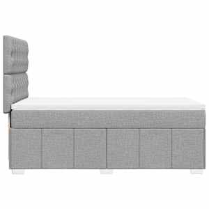 Box spring postel s matrací světle šedý 100 x 200 cm textil - obrázek 7