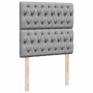 Box spring postel s matrací světle šedý 100 x 200 cm textil - obrázek 9