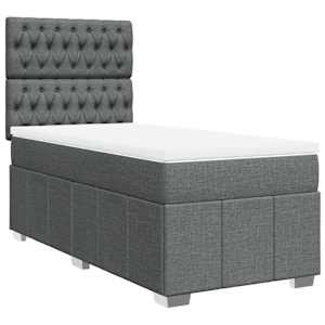 Box spring postel s matrací tmavě šedá 100 x 200 cm textil - obrázek 3