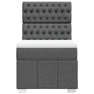 Box spring postel s matrací tmavě šedá 100 x 200 cm textil - obrázek 6