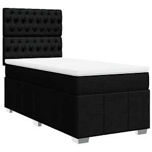 Box spring postel s matrací černá 100 x 200 cm textil - obrázek 3