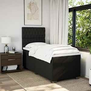Box spring postel s matrací černá 100 x 200 cm textil - obrázek 5