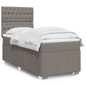 Box spring postel s matrací taupe 100 x 200 cm textil - obrázek 1