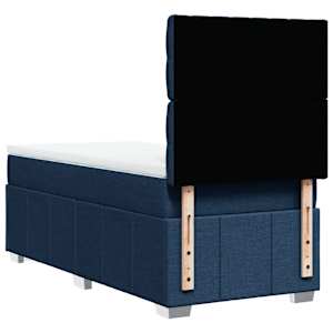 Box spring postel s matrací modrá 100 x 200 cm textil - obrázek 8