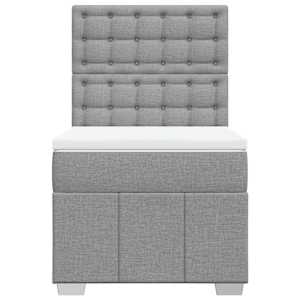 Box spring postel s matrací světle šedý 100 x 200 cm textil - obrázek 6