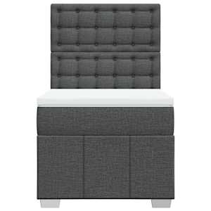 Box spring postel s matrací tmavě šedá 100 x 200 cm textil - obrázek 6