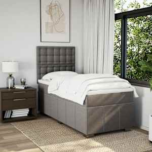 Box spring postel s matrací taupe 100 x 200 cm textil - obrázek 5