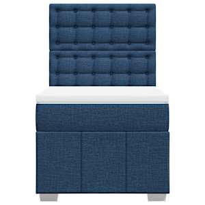 Box spring postel s matrací modrá 100 x 200 cm textil - obrázek 6