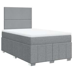 Box spring postel s matrací světle šedá 120x190 cm textil - obrázek 3