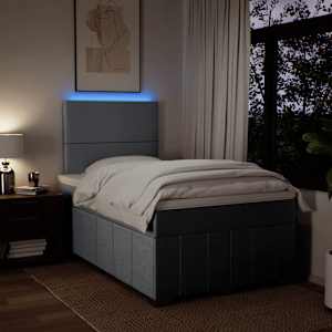 Box spring postel s matrací světle šedá 120x190 cm textil - obrázek 4