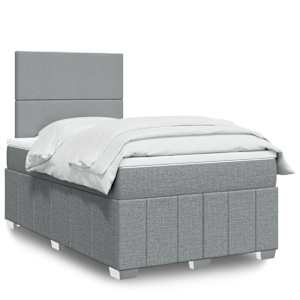 Box spring postel s matrací světle šedá 120x190 cm textil - obrázek 1