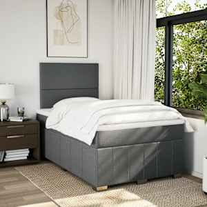 Box spring postel s matrací tmavě šedá 120x190 cm textil - obrázek 5