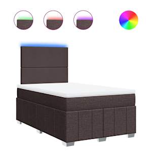 Box spring postel s matrací tmavě hnědá 120x190 cm textil - obrázek 2