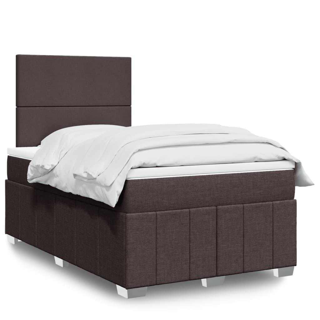 Boxspringbett mit Matratze Dunkelbraun 120×190 cm Stoff