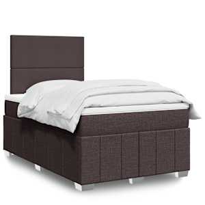 Box spring postel s matrací tmavě hnědá 120x190 cm textil