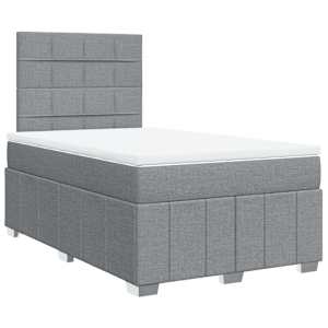 Box spring postel s matrací světle šedá 120x190 cm textil - obrázek 3