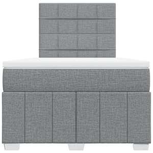 Box spring postel s matrací světle šedá 120x190 cm textil - obrázek 6