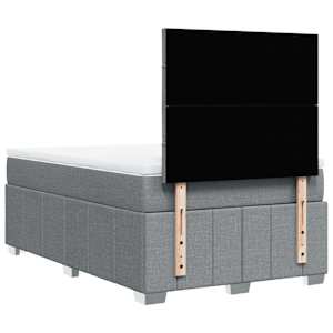 Box spring postel s matrací světle šedá 120x190 cm textil - obrázek 8