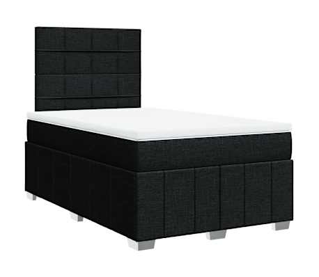 vidaXL Boxspring met matras stof zwart 120x190 cm