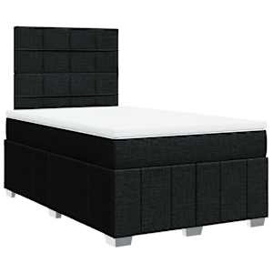 vidaXL Boxspring met matras stof zwart 120x190 cm